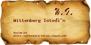Wittenberg István névjegykártya